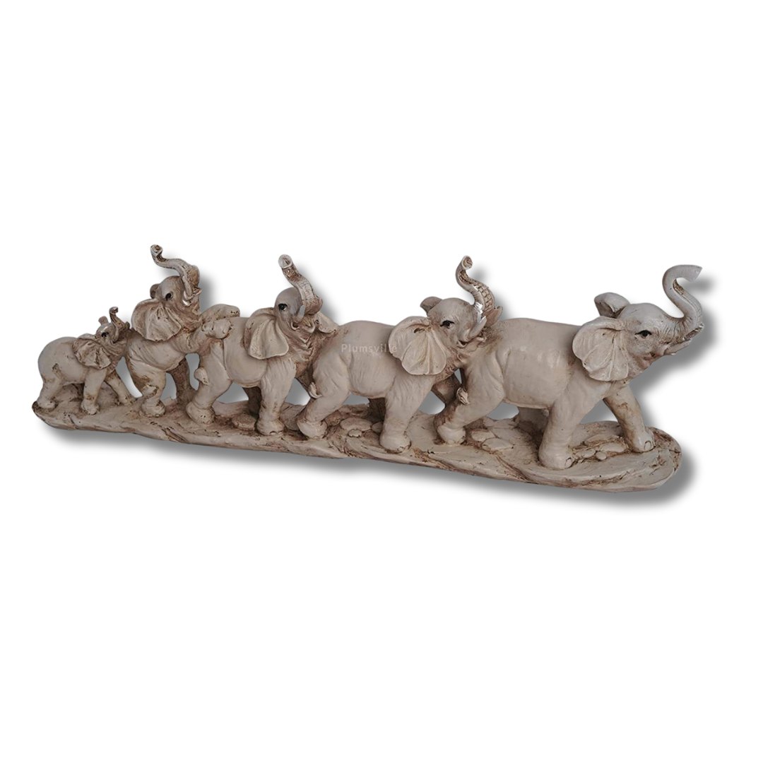 Elephant Family Figurine Statue
