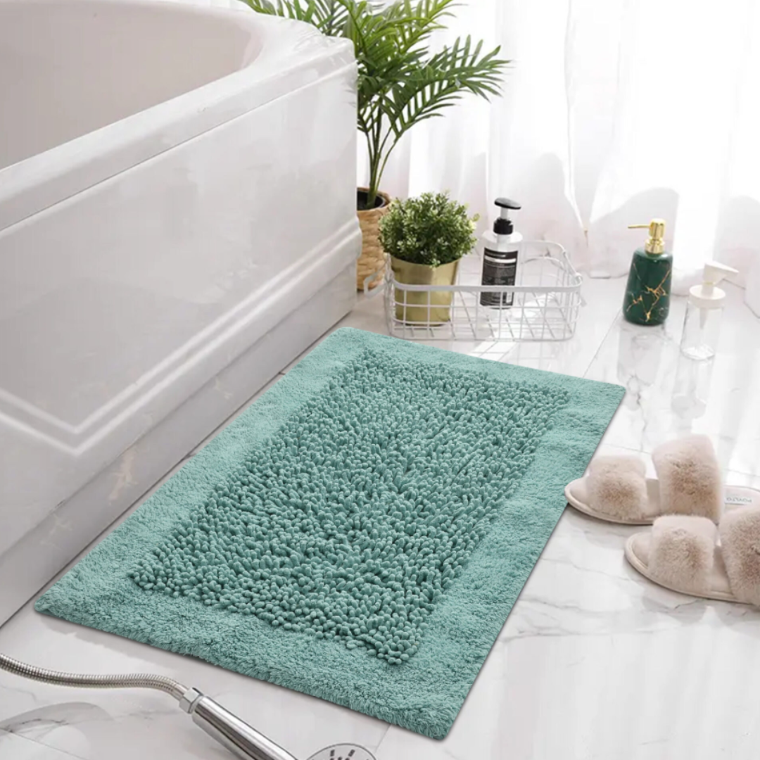 Green Tales Twist Bathmat Aqua