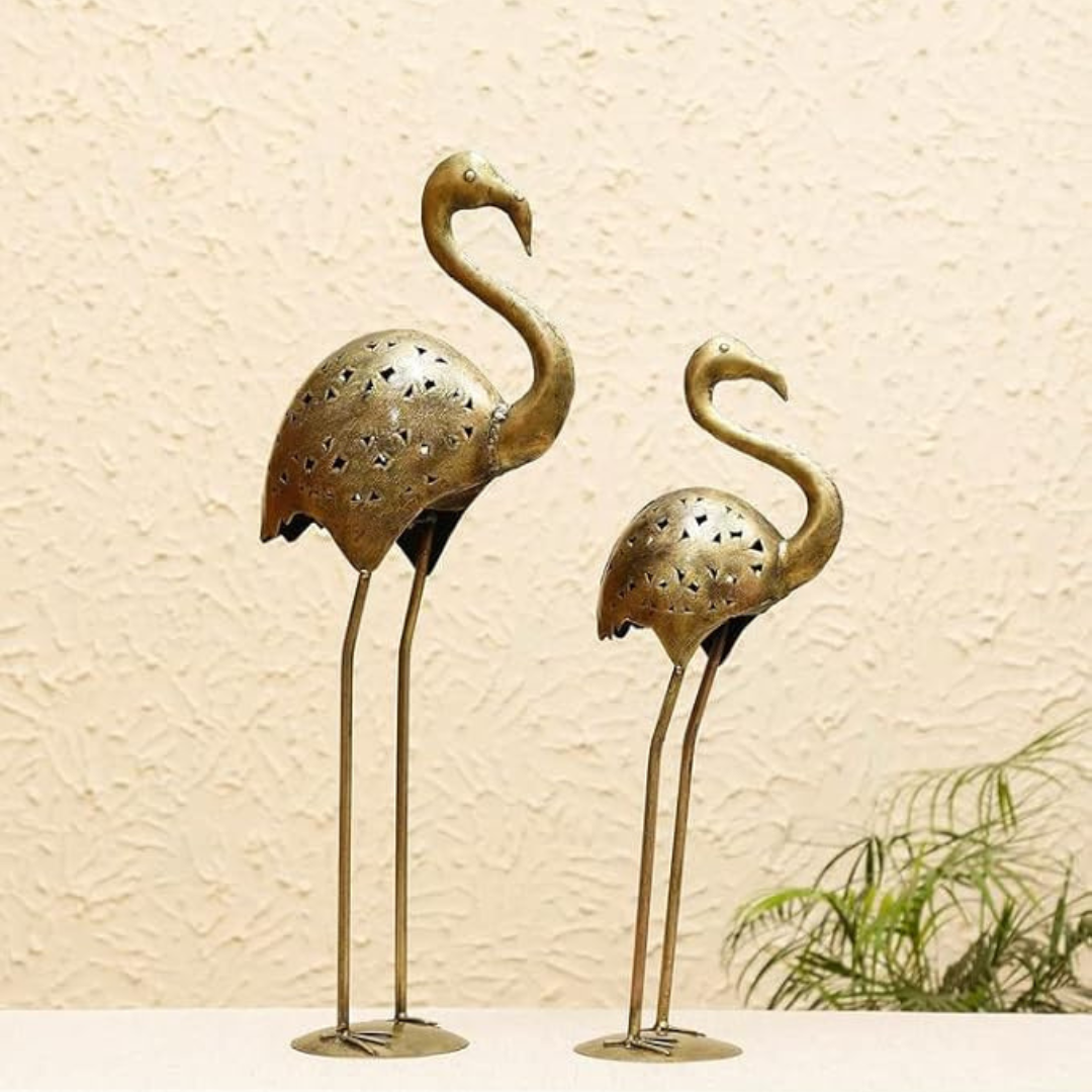 Crane Candle Holder Set of 2 Decor