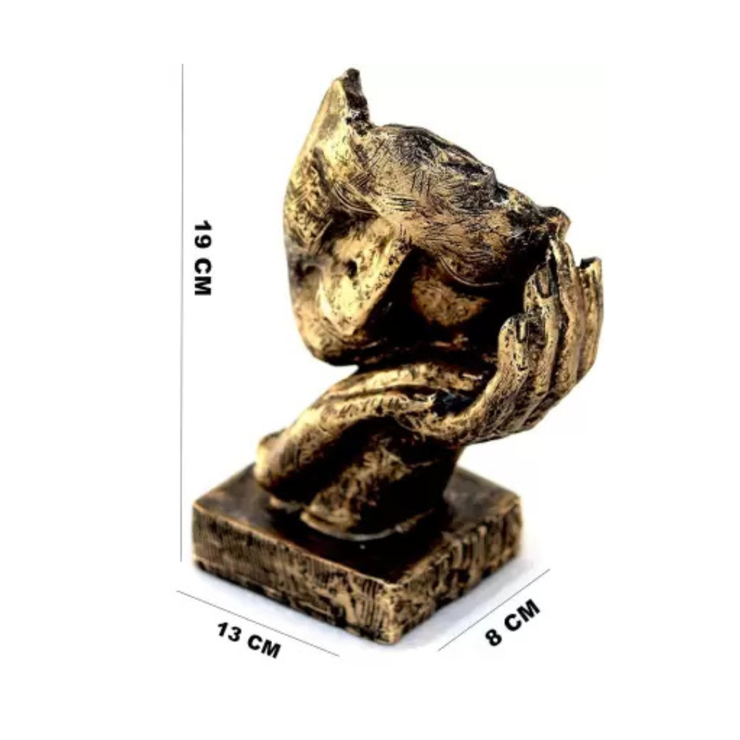 Set of 3 Human Face Design Decorative Showpieces