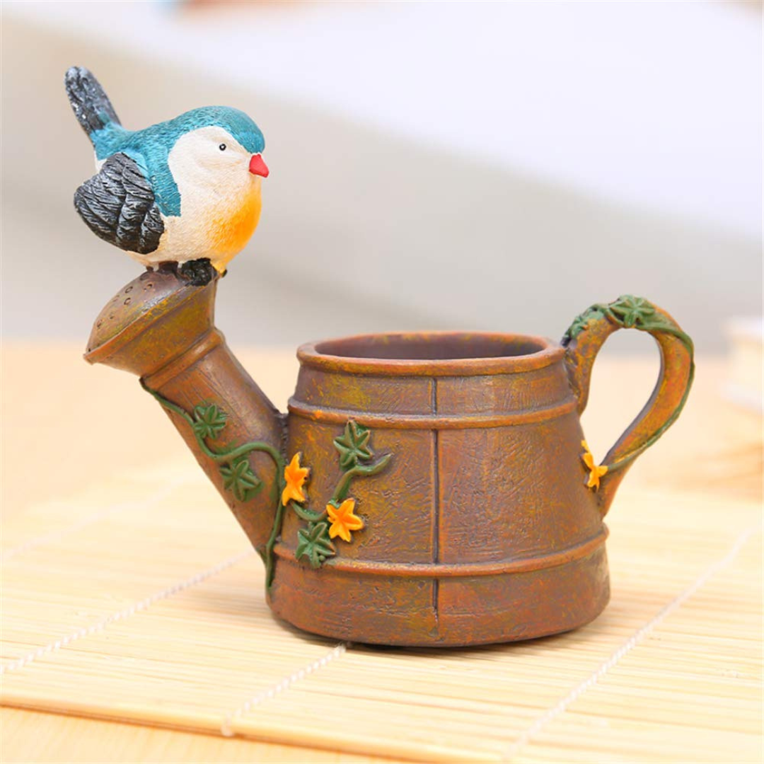Bird Kettle Resin Planter