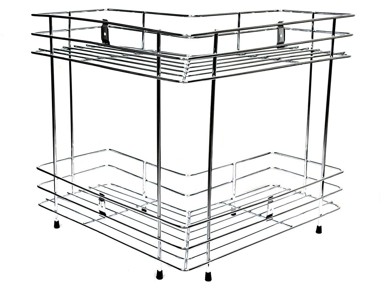 Stainless Steel L Shaped 2 Layer Kitchen Rack