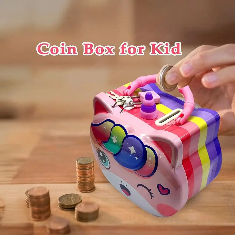 VARKAUS Unicorn Themed Cat Face Piggy Bank