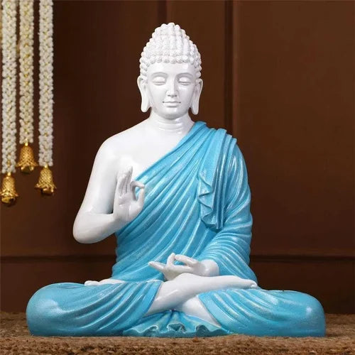 White Blue Buddha Statue
