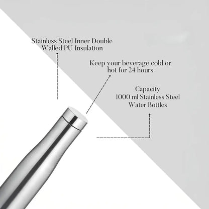 HOME LANE Stainless Steel Curve Water Bottle