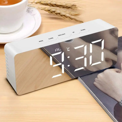 TINUMS Mirror Alarm Clock (White)