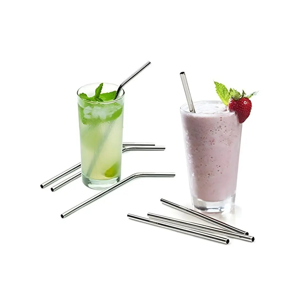 HOME LANE Stainless Steel Straw Set with Brush