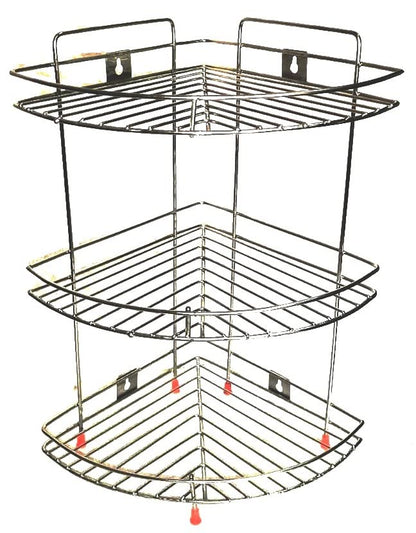 Stainless Steel 3-Shelf Corner Rack