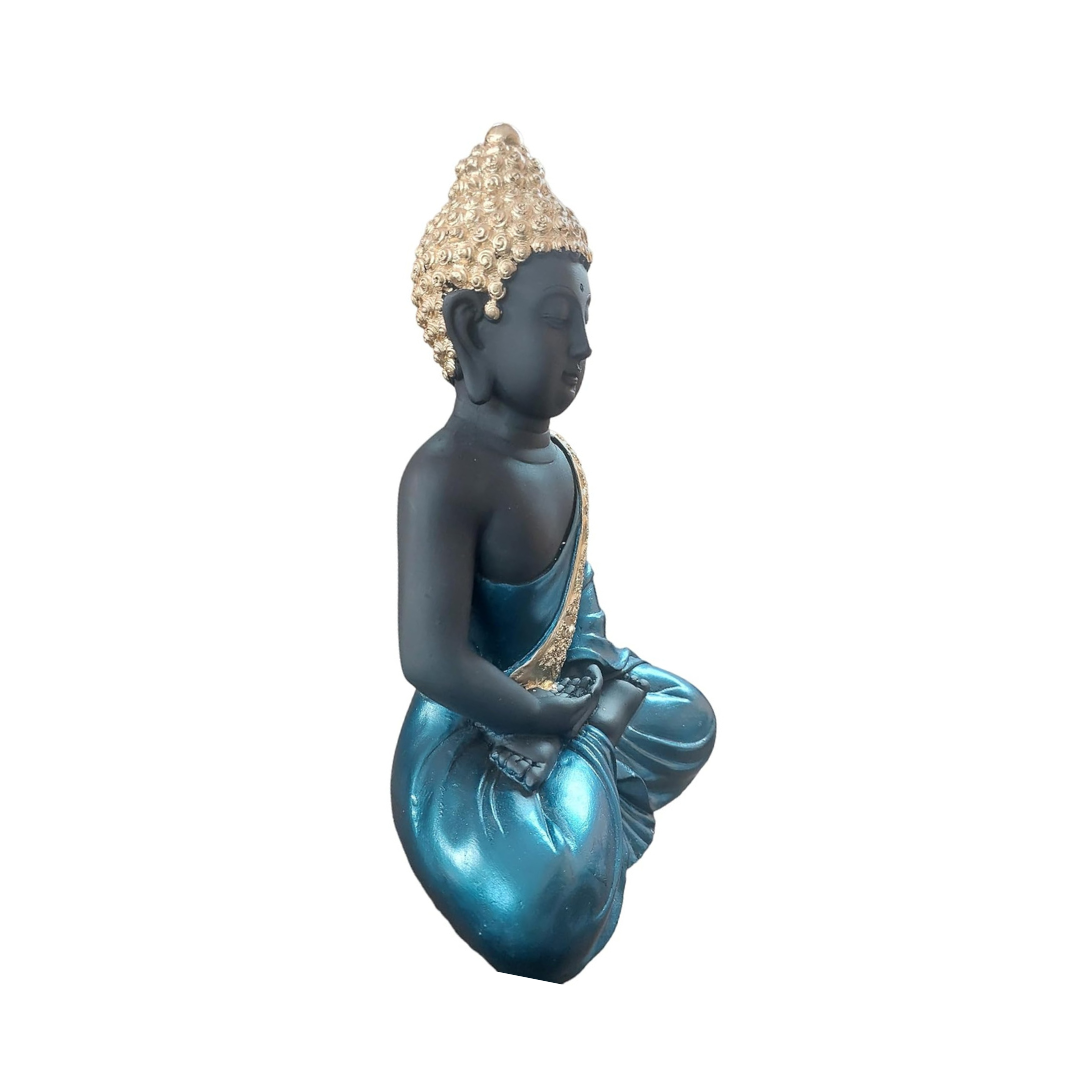 Black & Blue Samadhi Buddha Decor