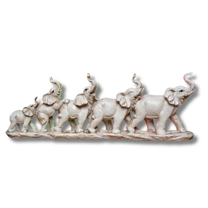Elephant Family Figurine Statue