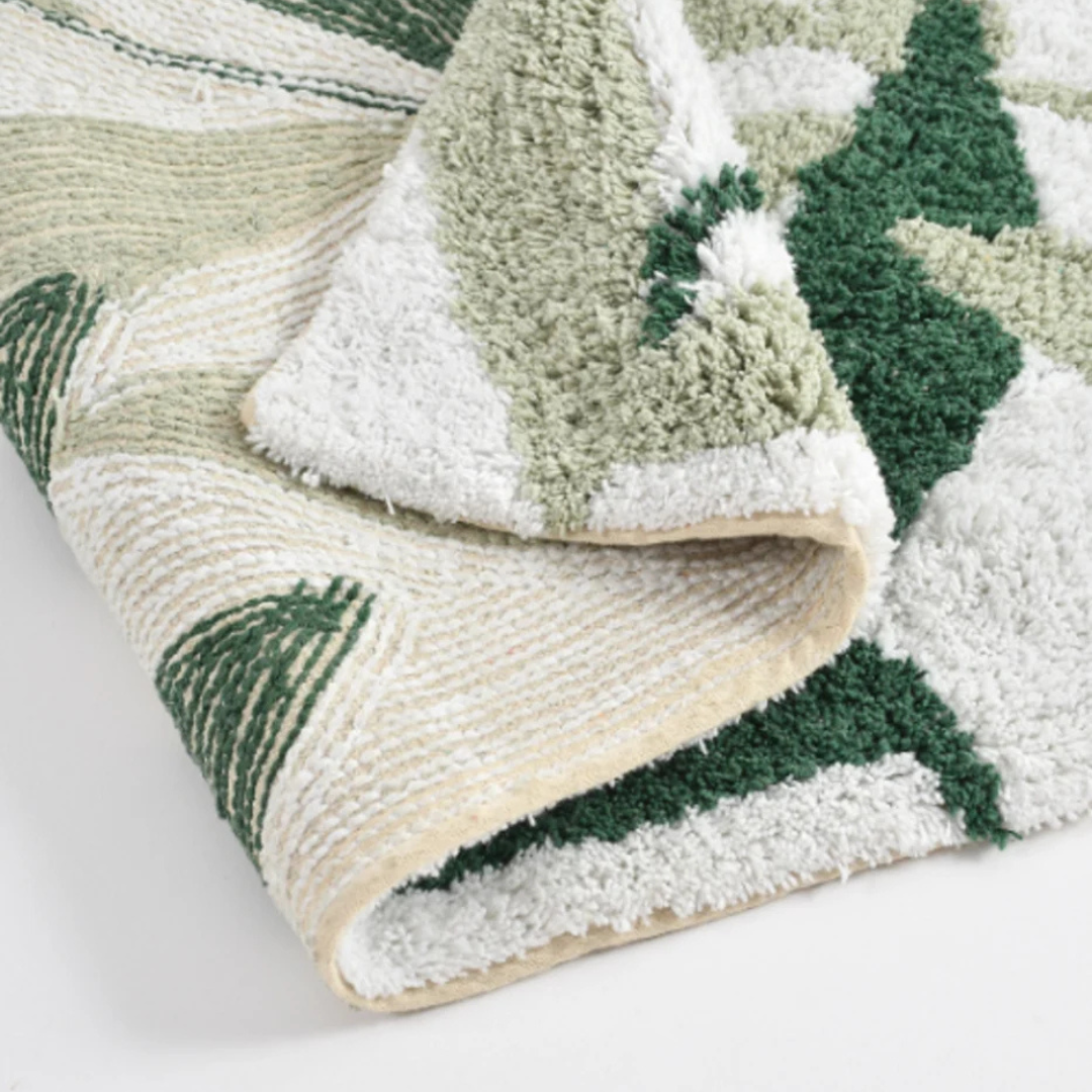 Tinums Leaf Design Cotton Bathmat