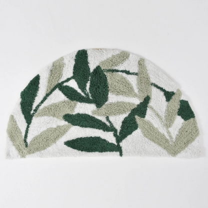 Tinums Leaf Design Cotton Bathmat