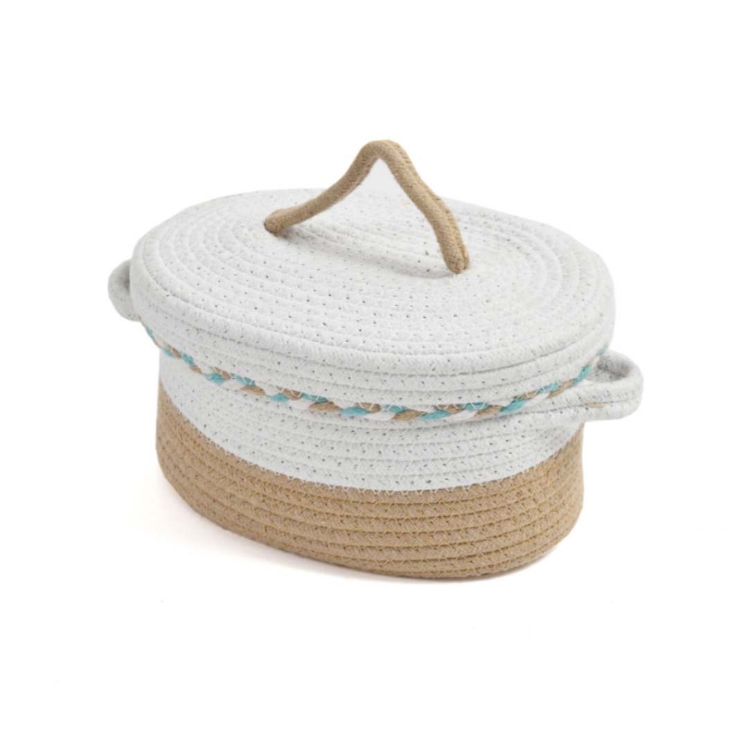 Raise Braided Basket Brown & White