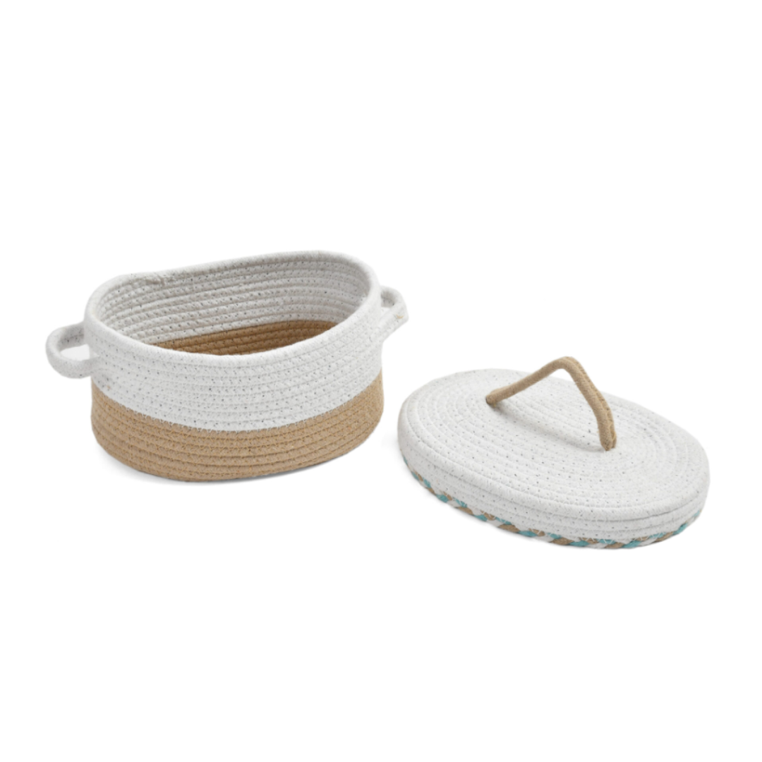 Raise Braided Basket Brown & White