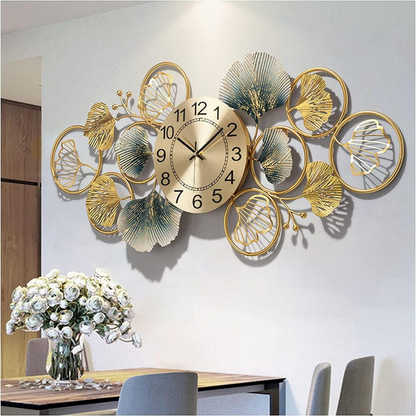 Wall Clock with Leaf Design