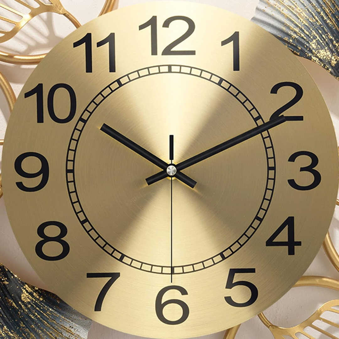 Wall Clock with Leaf Design