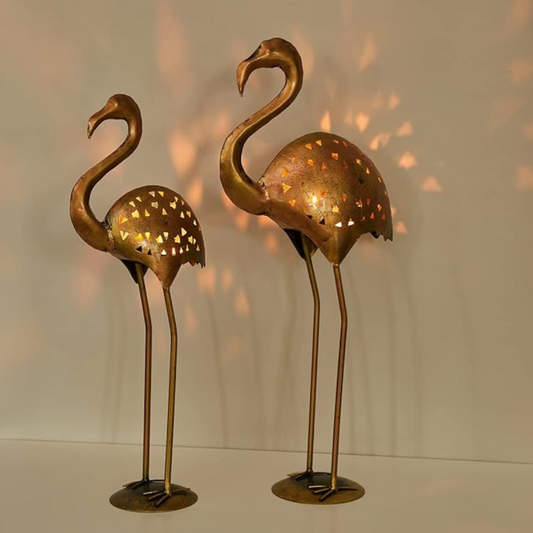 Crane Candle Holder Set of 2 Decor