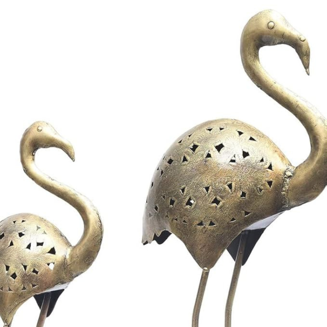 Crane Candle Holder Set of 2 Decor