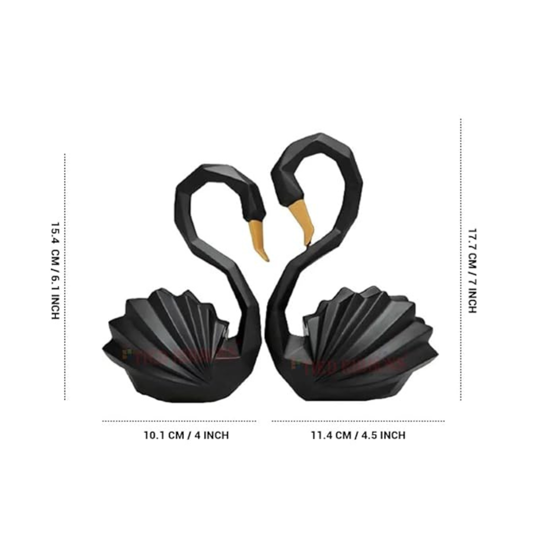 Black Swan Pair Decorative Showpiece