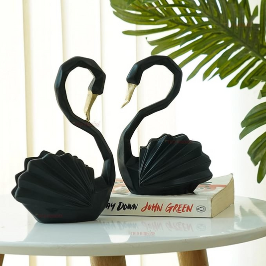 Black Swan Pair Decorative Showpiece