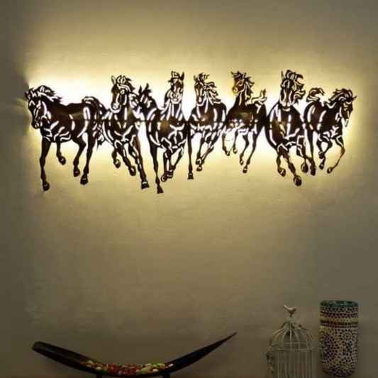 7 Horse Cutting Wall Decor with Led
