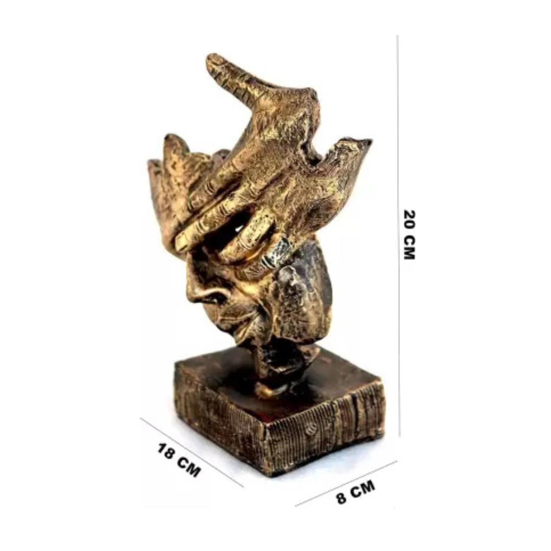 Set of 3 Human Face Design Decorative Showpieces