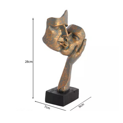 Antique Kissing Couple Statue