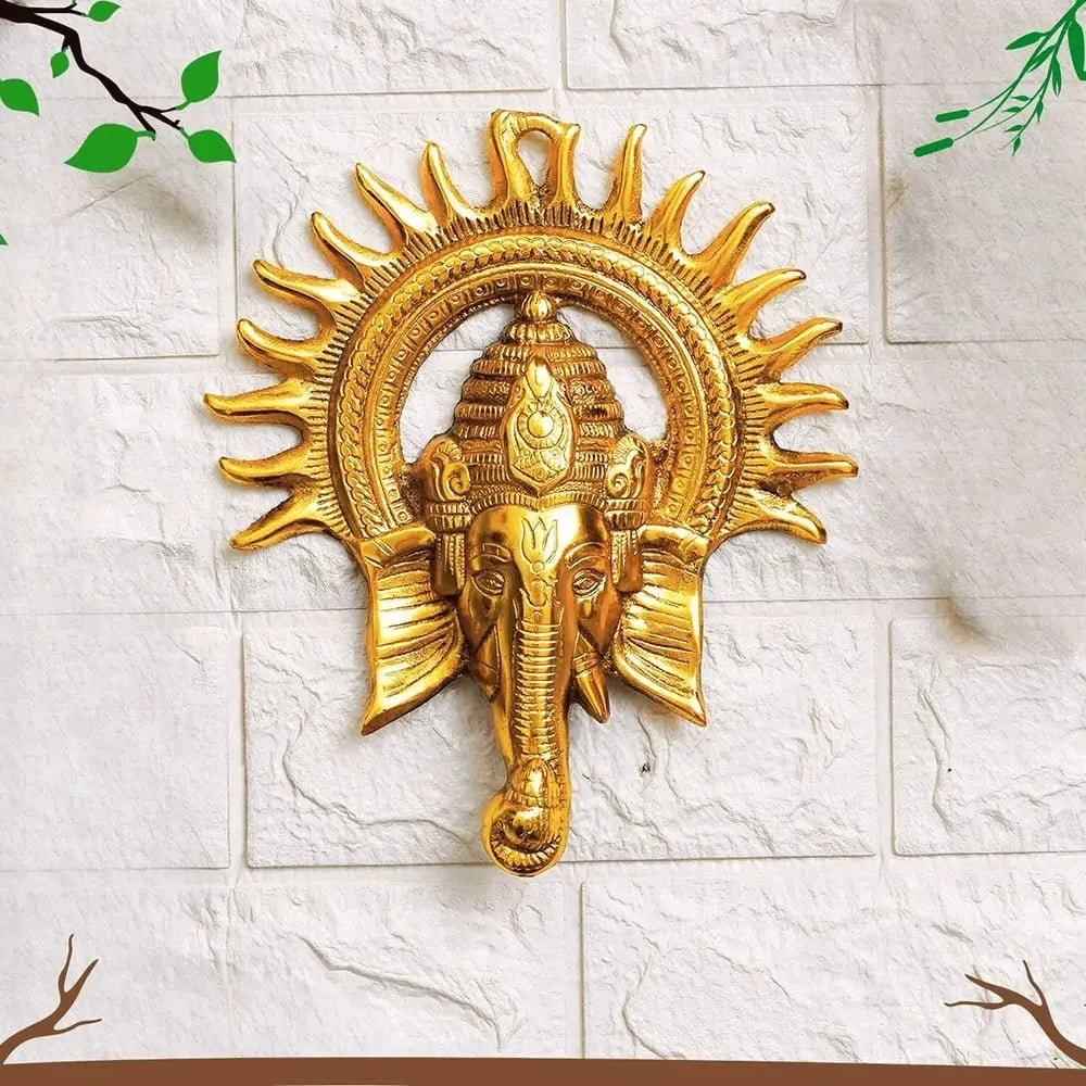 Surya Ganesh Wall Hanging (Golden)