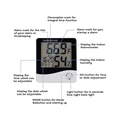 TINUMS Indoor Digital Hygrometer with Alarm Clock