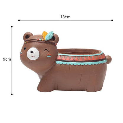 Brown Bear Planter Decor