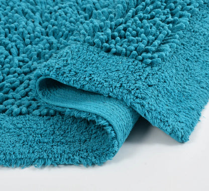 Cotton Tufted Twist Bathmat- Turquoise