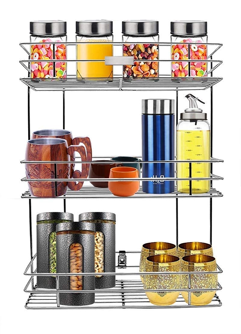Stainless Steel 3 Layer Wall Mounted Shelf