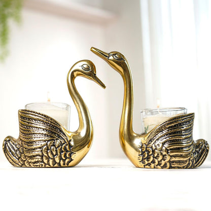 Pair of Swans Candle Holder
