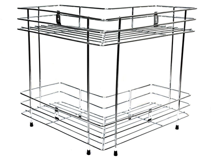 Stainless Steel L Shaped 2 Layer Kitchen Rack