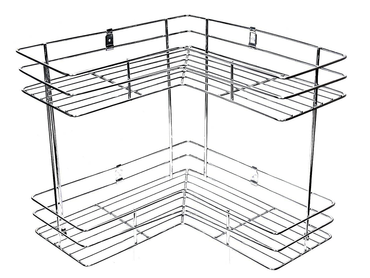 Stainless Steel L Shaped 2 Layer Kitchen Rack