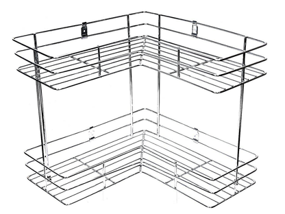 Stainless Steel L Shaped 2 Layer Kitchen Rack