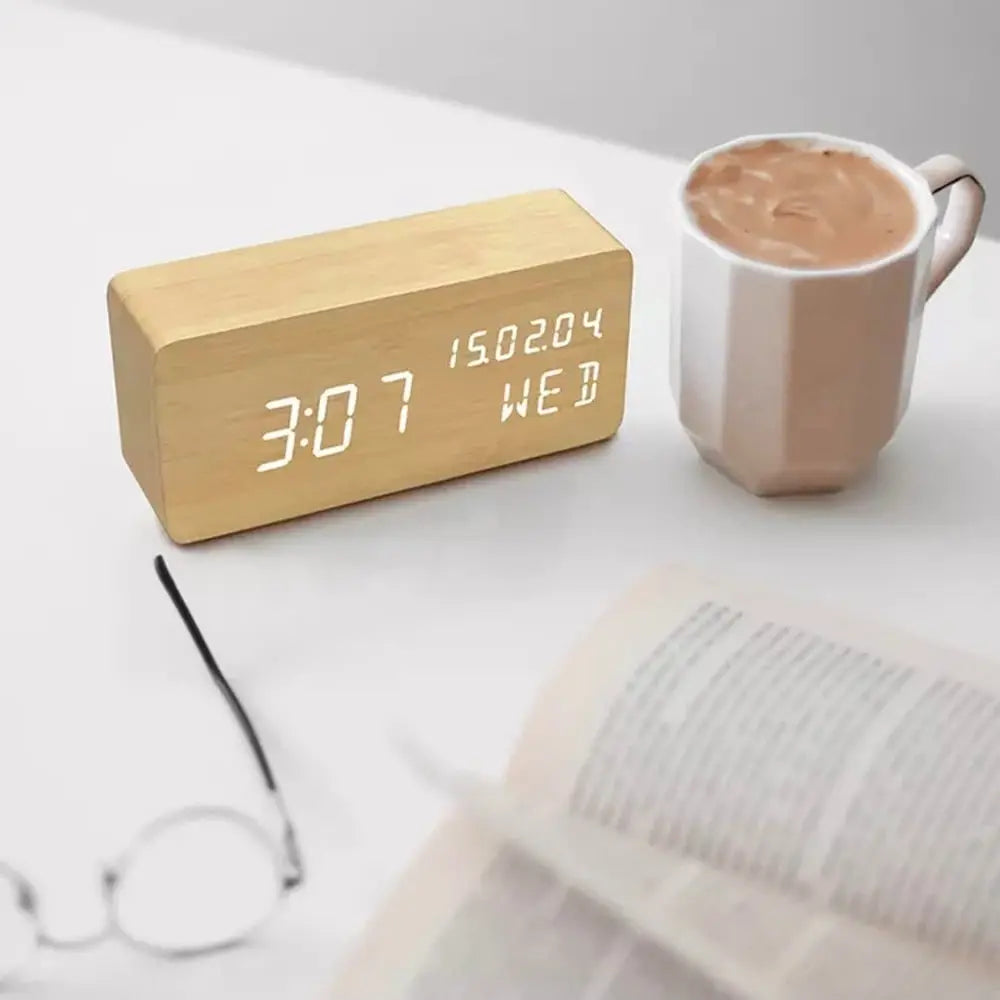 TINUMS Wooden Design Table Clock