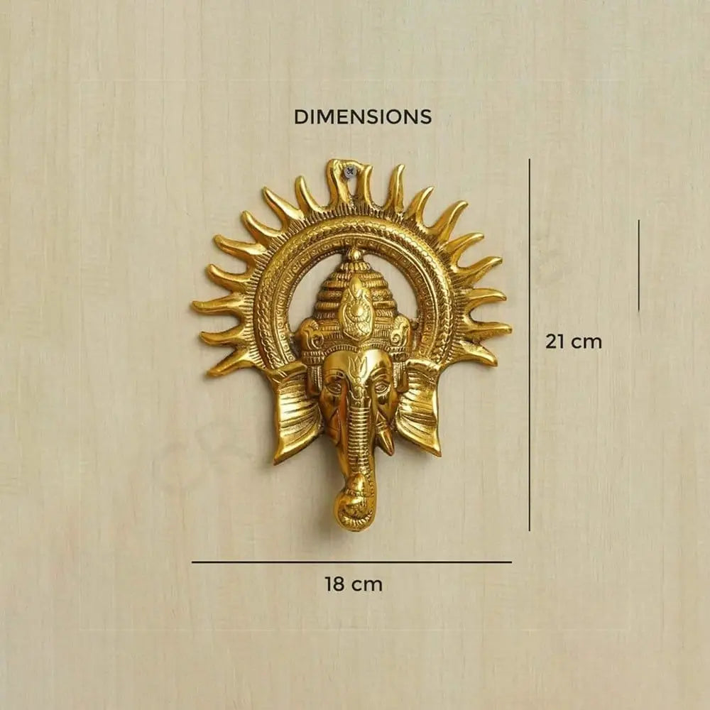 Surya Ganesh Wall Hanging (Golden)