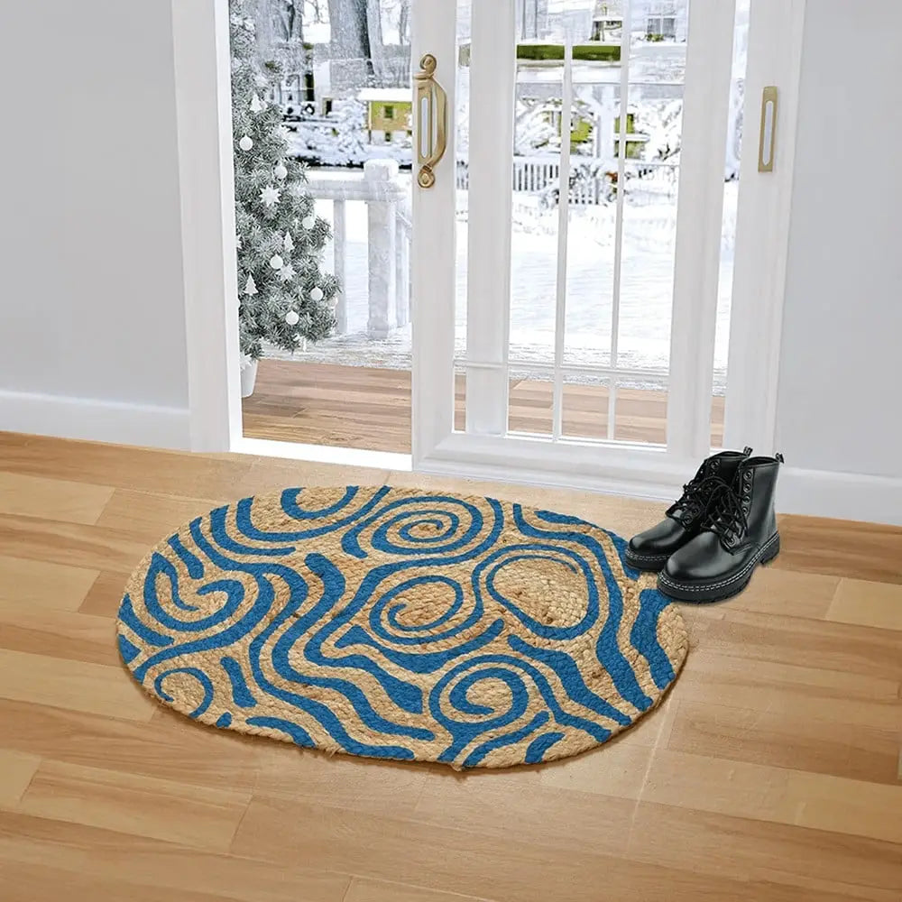 SUSHIEL Printed Oval Door Mat