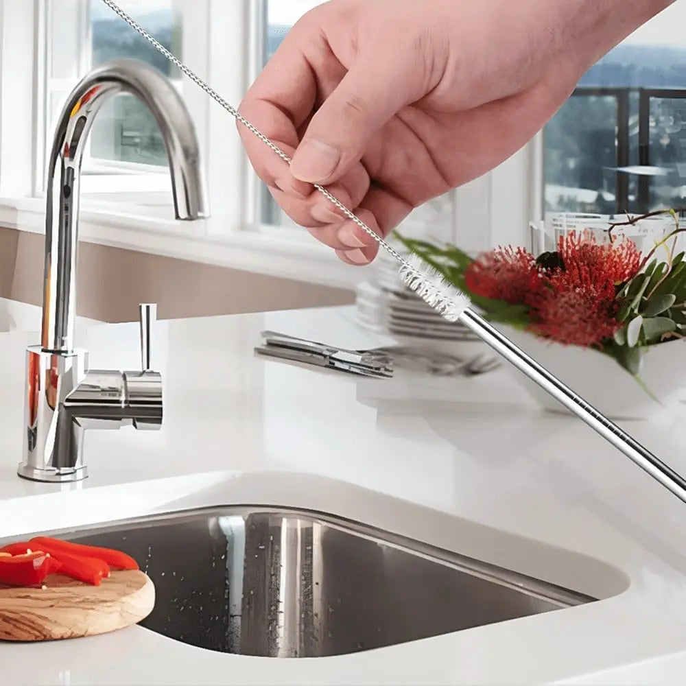 HOME LANE Stainless Steel Straw Set with Brush