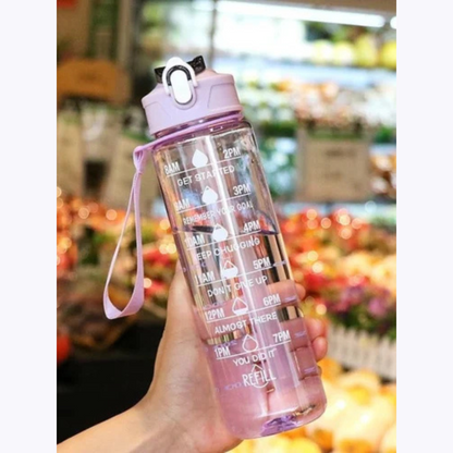 Transparent Motivational Water Bottle