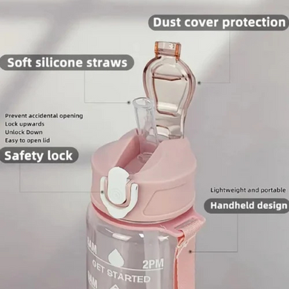 Transparent Motivational Water Bottle