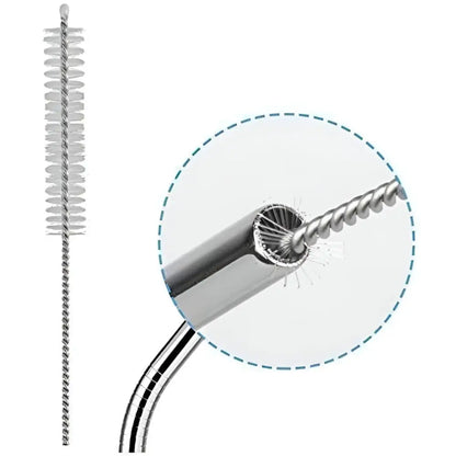 HOME LANE Stainless Steel Straw Set with Brush