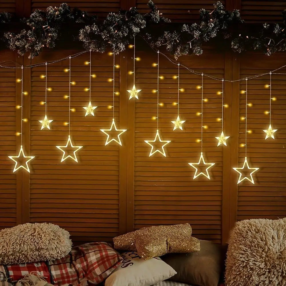 Hanging Star 5 W Curtain String Lights (White)