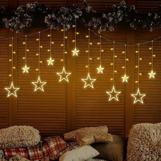 Hanging Star 5 W Curtain String Lights (White)
