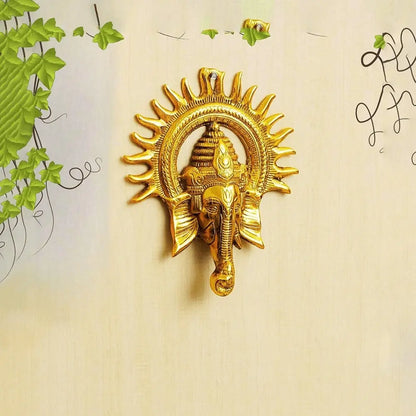 Surya Ganesh Wall Hanging (Golden)