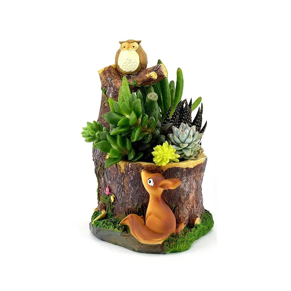 VARKAUS Owl & Squirrel Planter Pot Stand