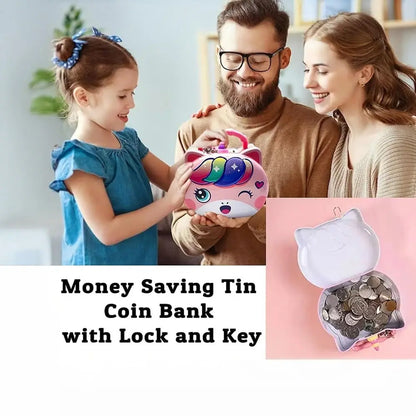 VARKAUS Unicorn Themed Cat Face Piggy Bank