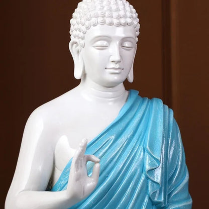 White Blue Buddha Statue