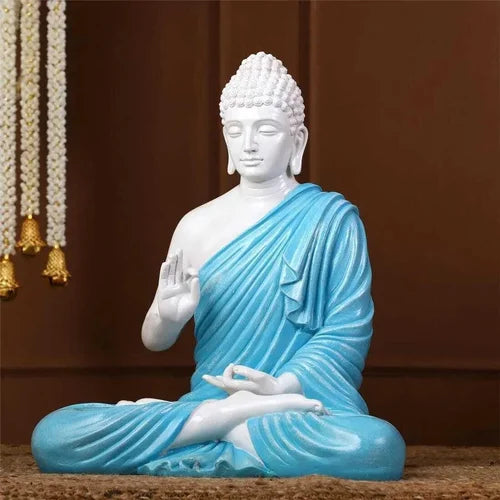 White Blue Buddha Statue